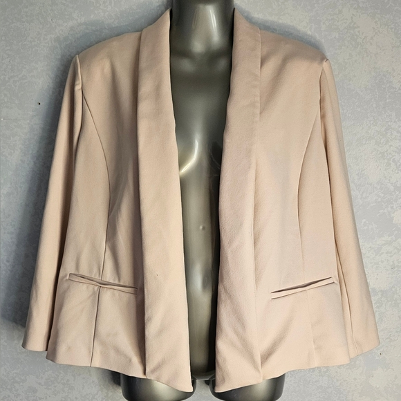 ANNE KLEIN Womens Cream Open Front Jacket XL - Picture 1 of 5